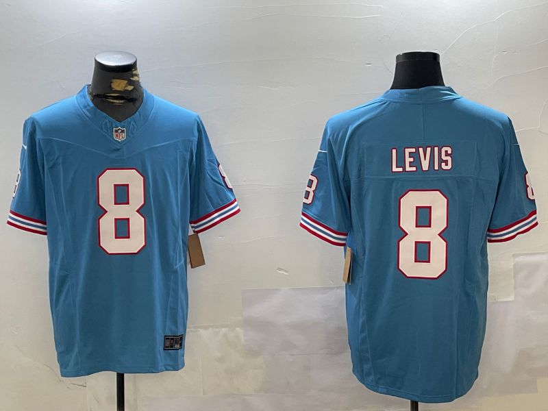 Men Tennessee Titans #8 Levis Light Blue Throwback Three generation 2024 Nike Limited NFL Jersey style 1->tennessee titans->NFL Jersey